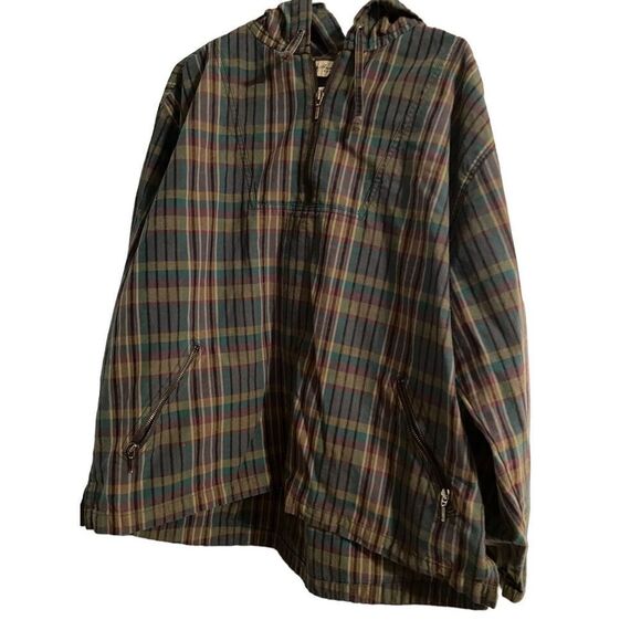 Eddie Bauer Jackets & Blazers - Eddie Bauer Mens Multi-Color Plaid Long-Sleeve Full-Zip Hoodie Jacket Large